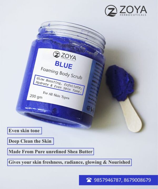 Private label Blue foaming body Scrub Manufcaturer